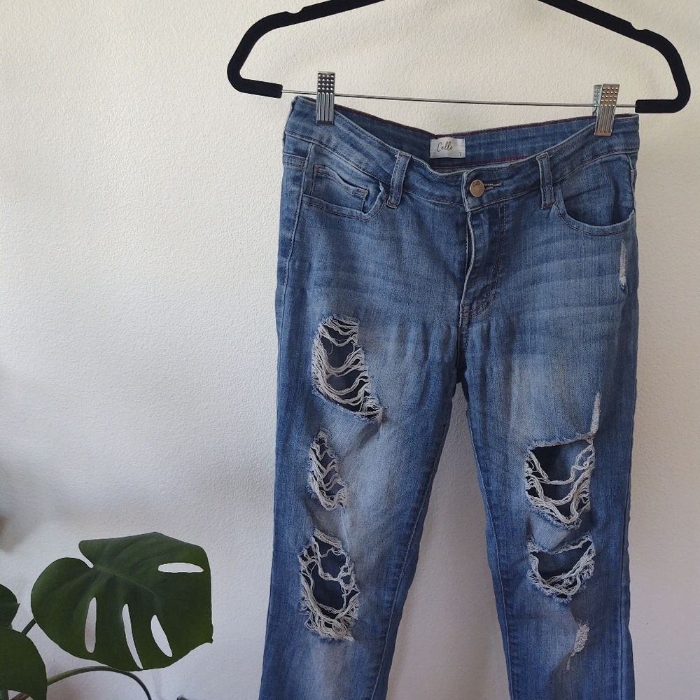Ripped Boho Slim Jeans - Picture 2 of 8